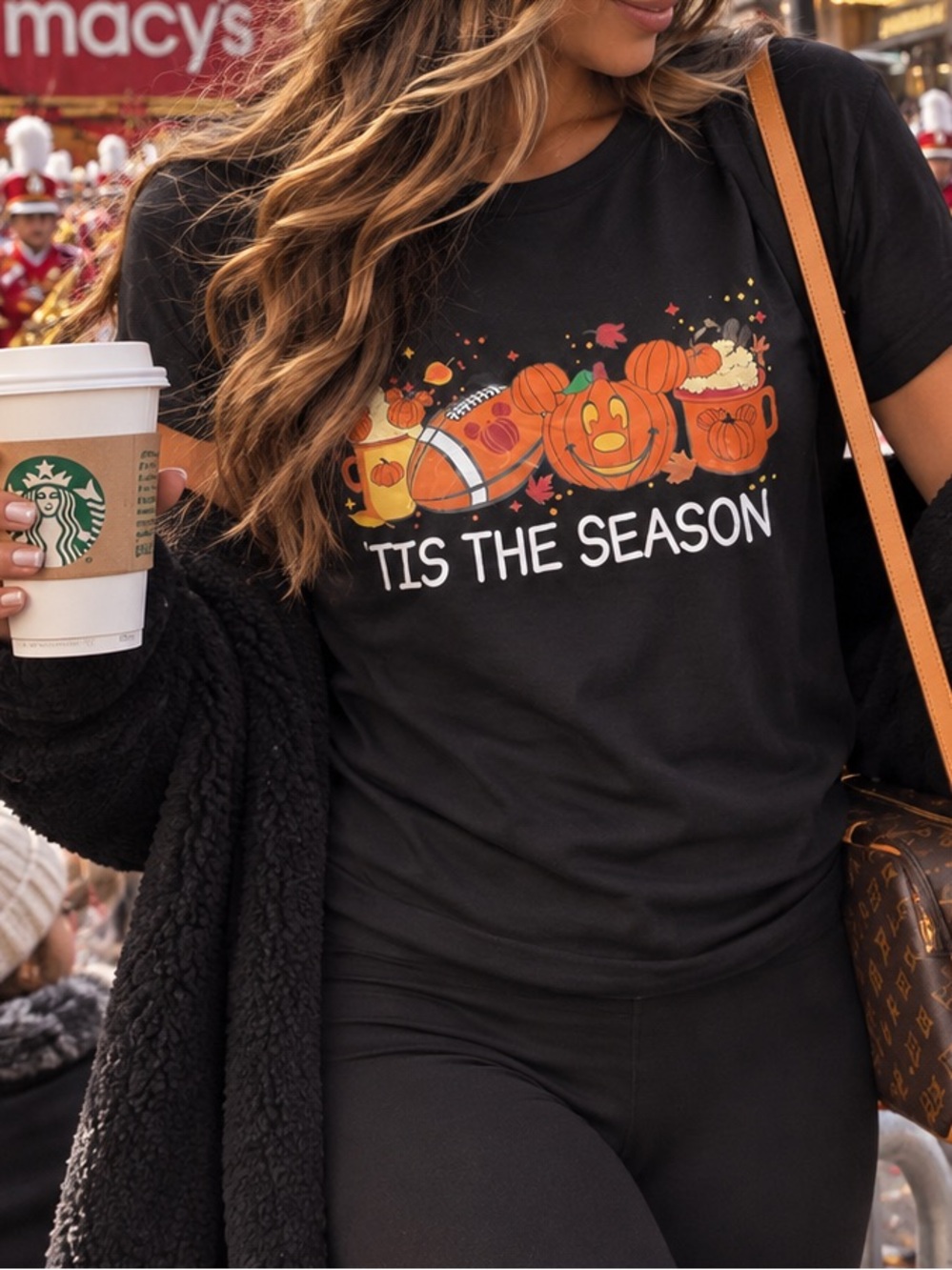 Women's Black 'Tis The Season' Pumpkin Graphic Tee by
